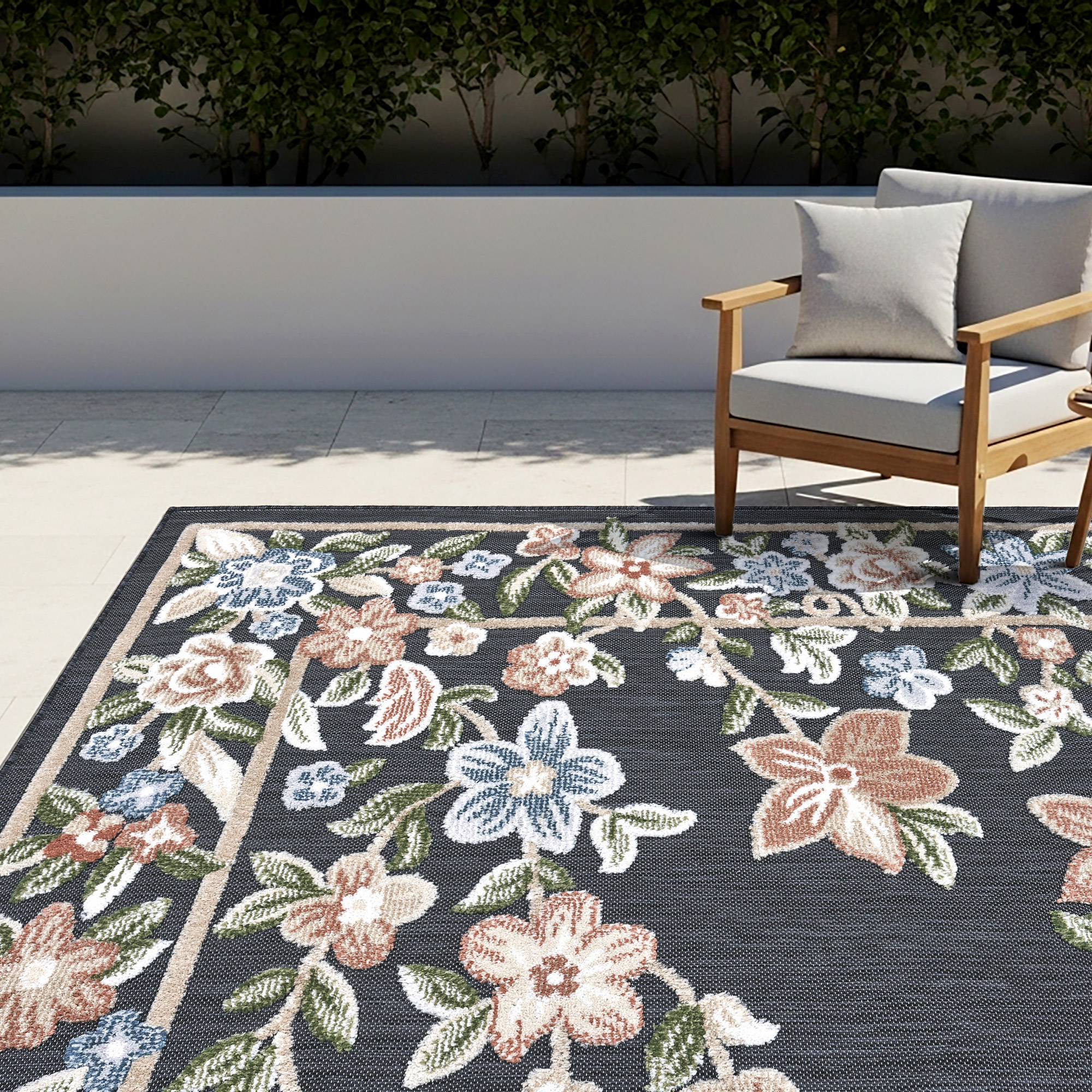 Laguna Indoor/Outdoor Area Rug, Beta Black, 8'8' x 13'
