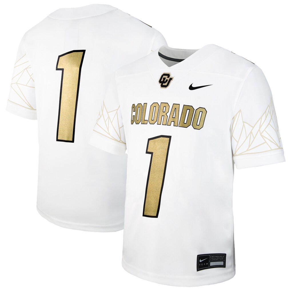 Youth Nike #1 White Colorado Buffaloes Alternate Football Game Jersey - Jersey