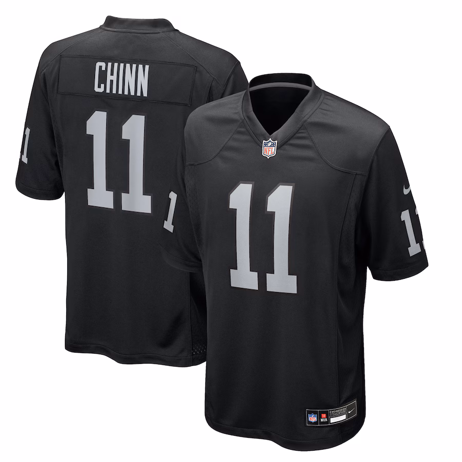 Men's Las Vegas Raiders Jeremy Chinn Nike Black Team Game Jersey - Jersey