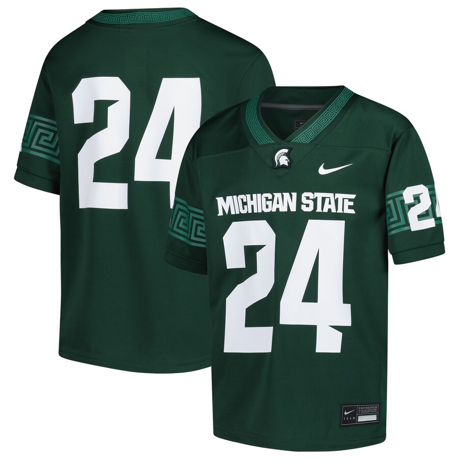 Youth Nike #24 Green Michigan State Spartans Untouchable Replica Game Jersey - Jersey