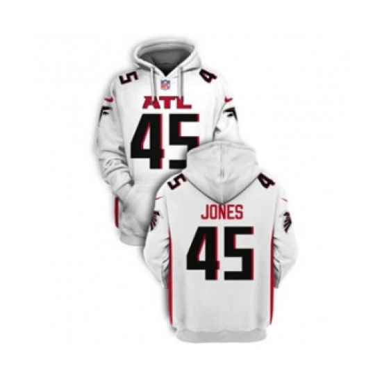 Men's Atlanta Falcons #45 Deion Jones 2021 White Pullover Football Hoodie - Jersey