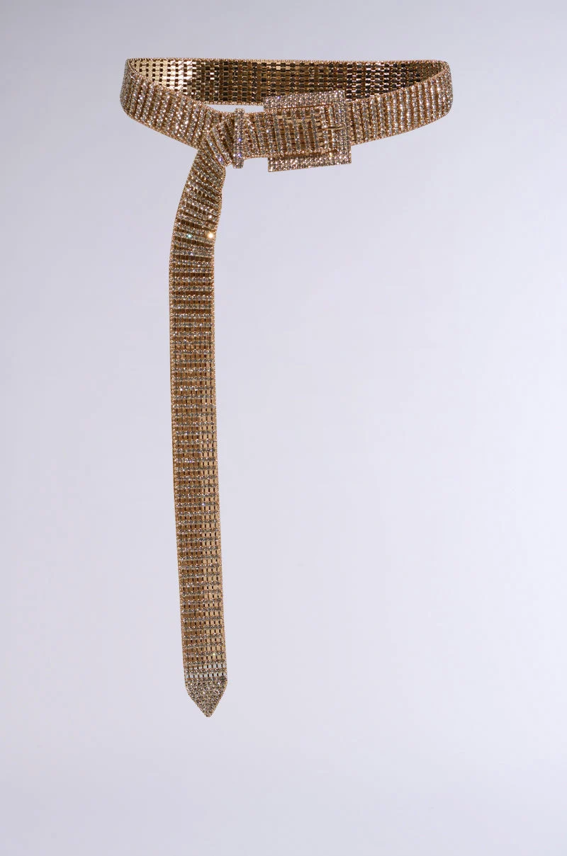 LIKE HONEY GOLD RHINESTONE BELT - Akira Wear