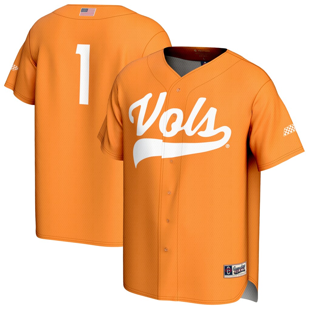 Unisex GameDay Greats #1 Tennessee Orange Tennessee Volunteers Lightweight Baseball Fashion Jersey - Jersey