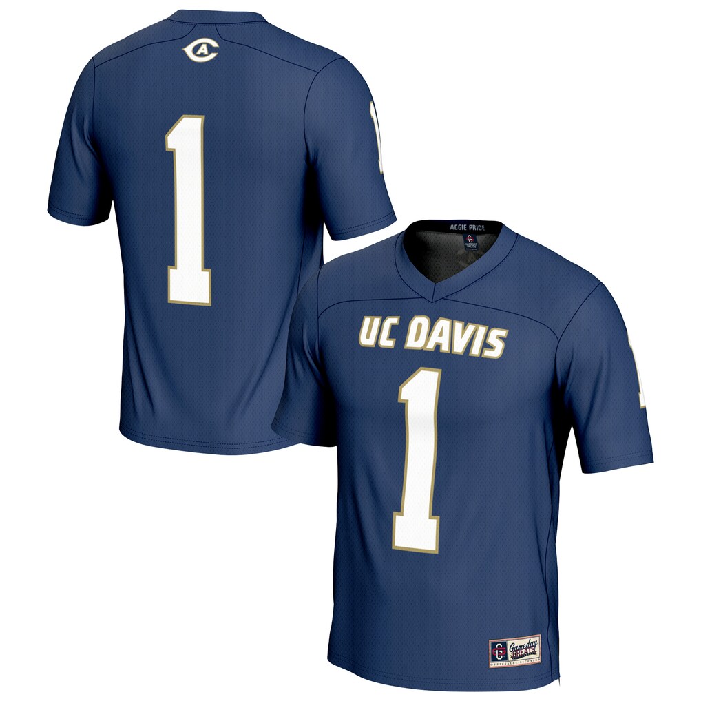 Youth GameDay Greats Navy UC Davis Aggies Lightweight Collegiate Football Fashion Jersey - Jersey
