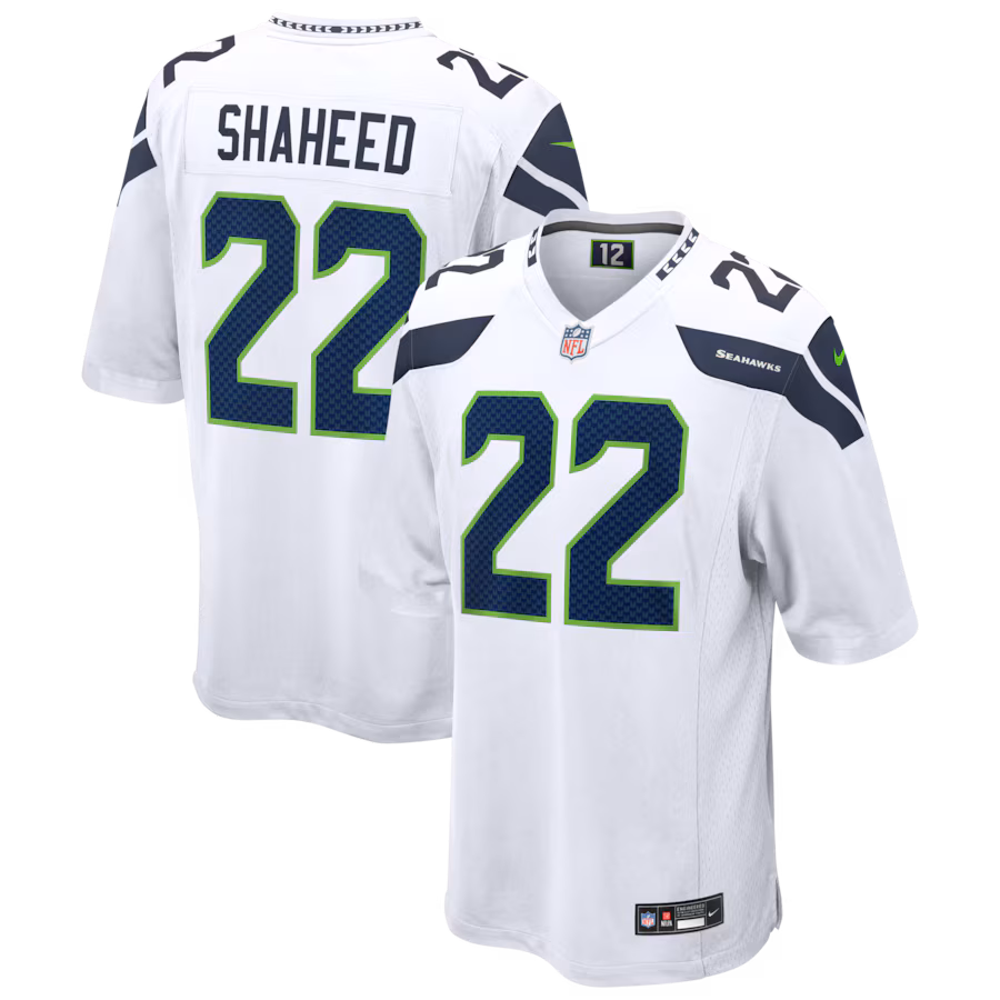 Men's Seattle Seahawks Rashid Shaheed Nike White Game Jersey - Jersey