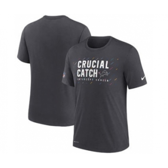 Men's Detroit Lions Charcoal 2021 Crucial Catch Performance T-Shirt - Jersey