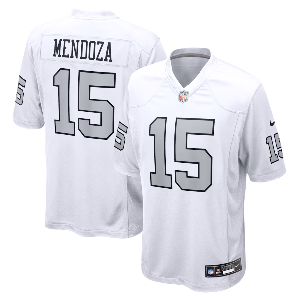 Men's Las Vegas Raiders Fernando Mendoza Nike White Alternate Game Player Jersey - Jersey