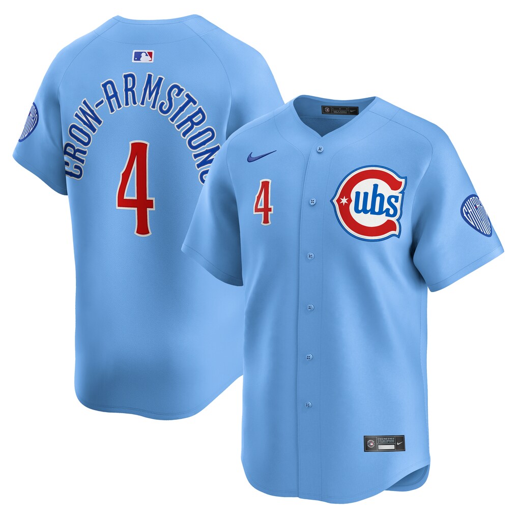 Men's Chicago Cubs Pete Crow-Armstrong Nike Light Blue Alternate Limited Player Jersey - Jersey