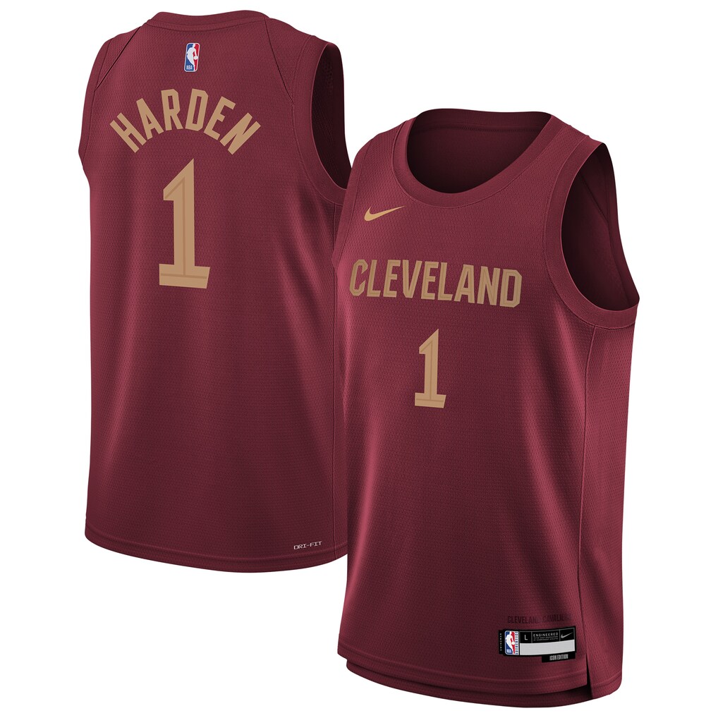 Youth Cleveland Cavaliers James Harden Nike Wine Swingman Jersey - Icon Edition - Jersey