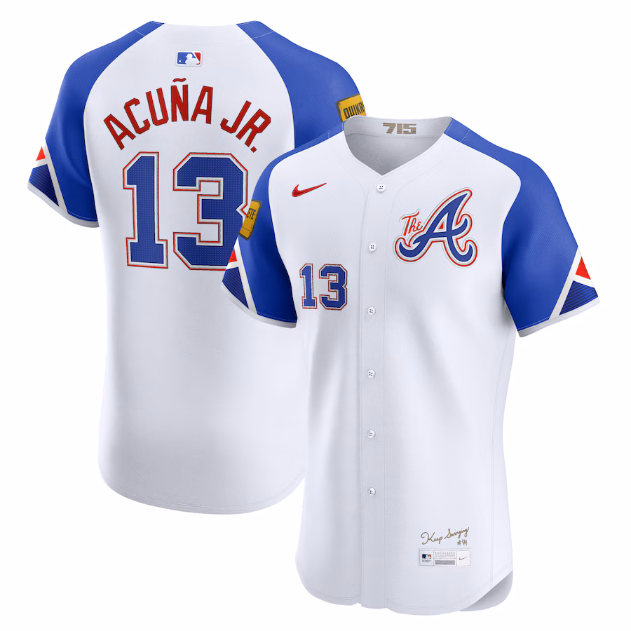Men's Atlanta Braves Ronald Acuña Jr. Nike White City Connect Elite Jersey - Jersey