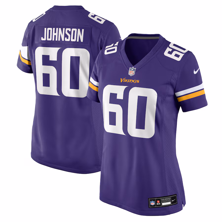 Women's Minnesota Vikings Marcellus Johnson Nike Purple Team Game Jersey - Jersey