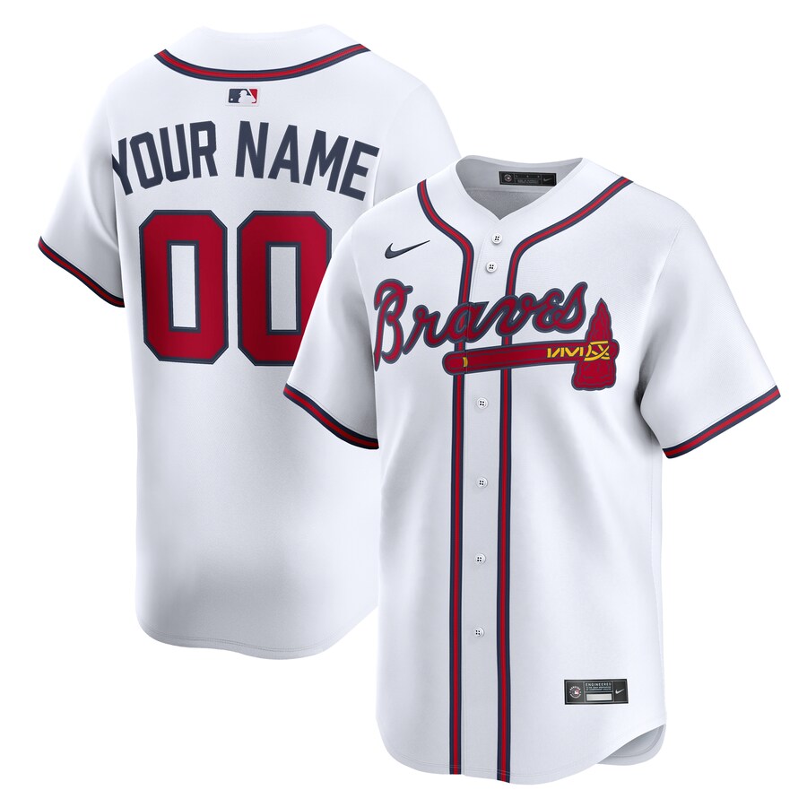 Youth Atlanta Braves Nike White Home Custom Limited Jersey - Jersey