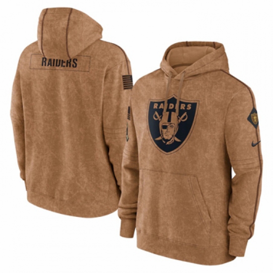 Men's Las Vegas Raiders Nike Brown 2023 Salute To Service Club Pullover Hoodie - Jersey