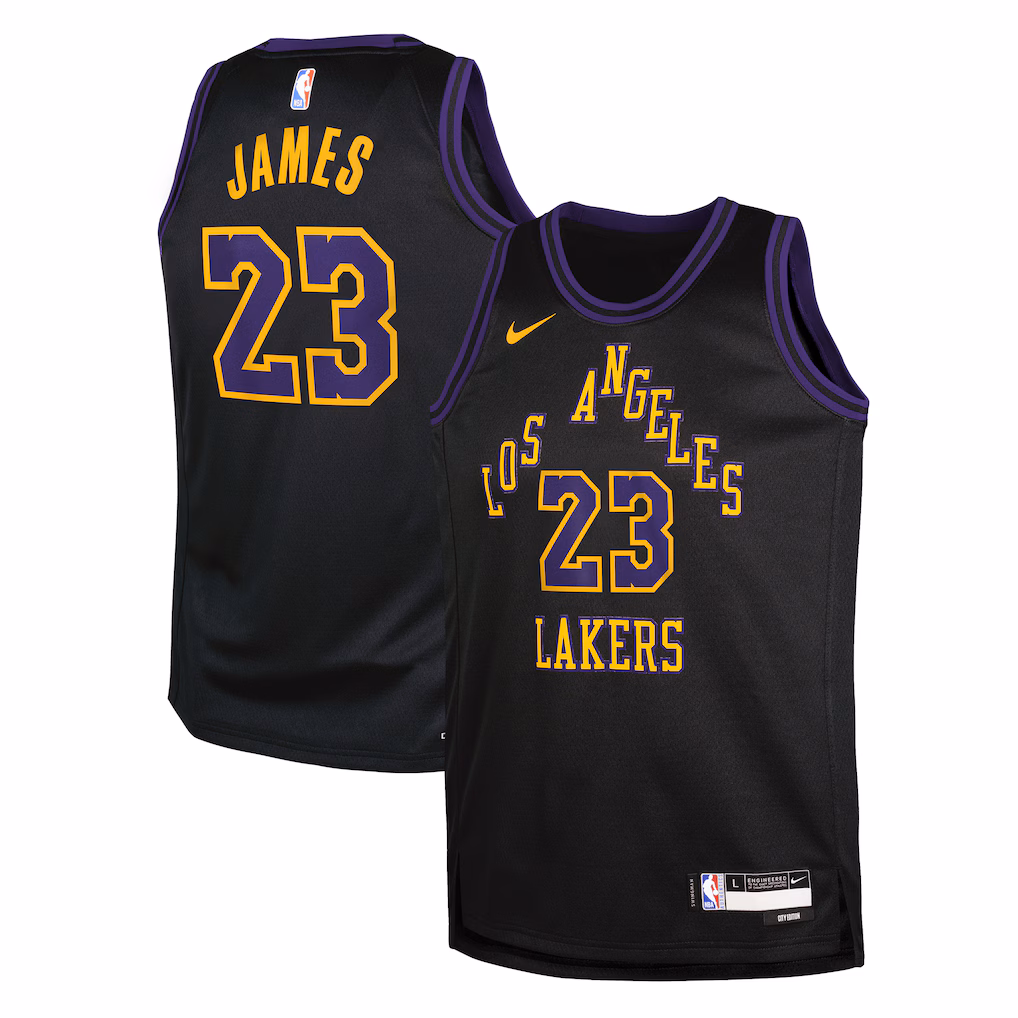 Youth Los Angeles Lakers LeBron James Nike Black 2025/26 City Edition Swingman Jersey - Jersey