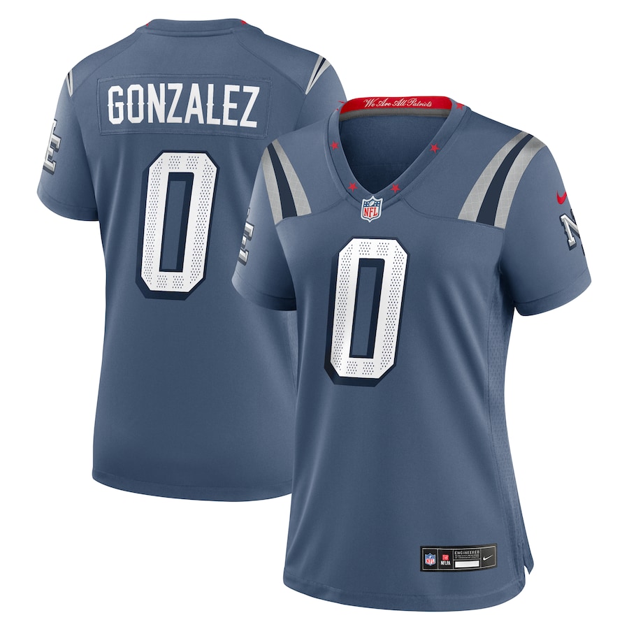 Women's New England Patriots Christian Gonzalez Nike Storm Blue 2025 Rivalries Collection Game Jersey - Jersey
