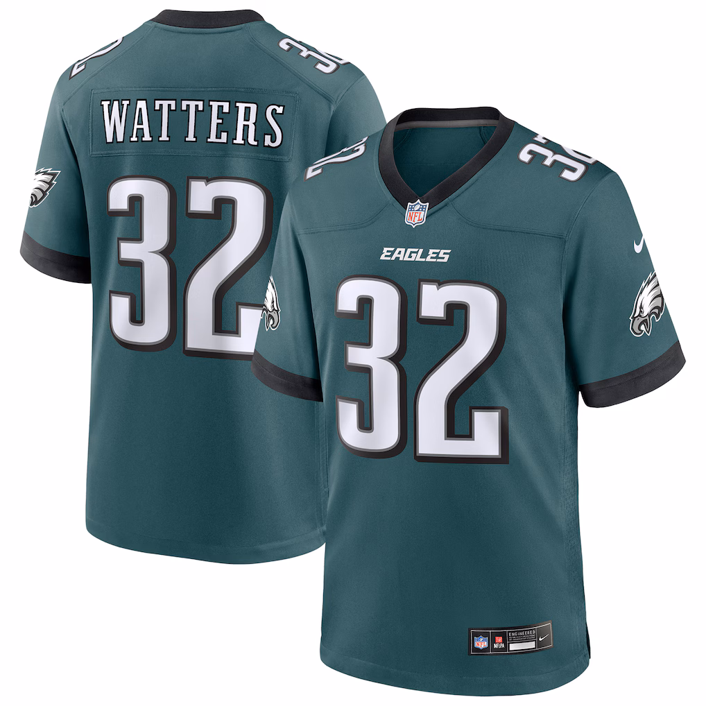 Men's Philadelphia Eagles Ricky Watters Nike Midnight Green Team Retired Player Game Jersey - Jersey