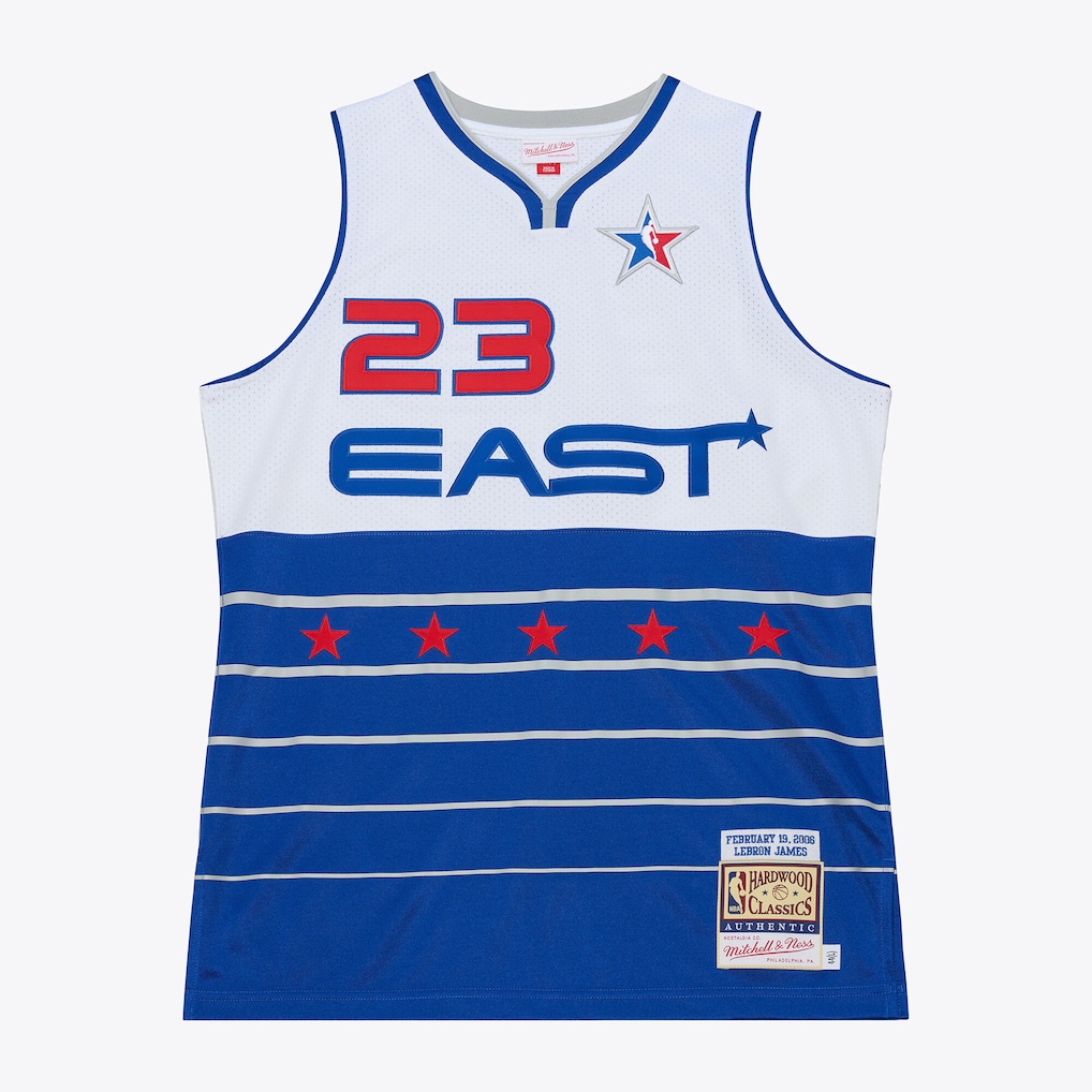 Men's 2006 NBA All-Star Game LeBron James Mitchell & Ness White/Blue Authentic Jersey - Jersey