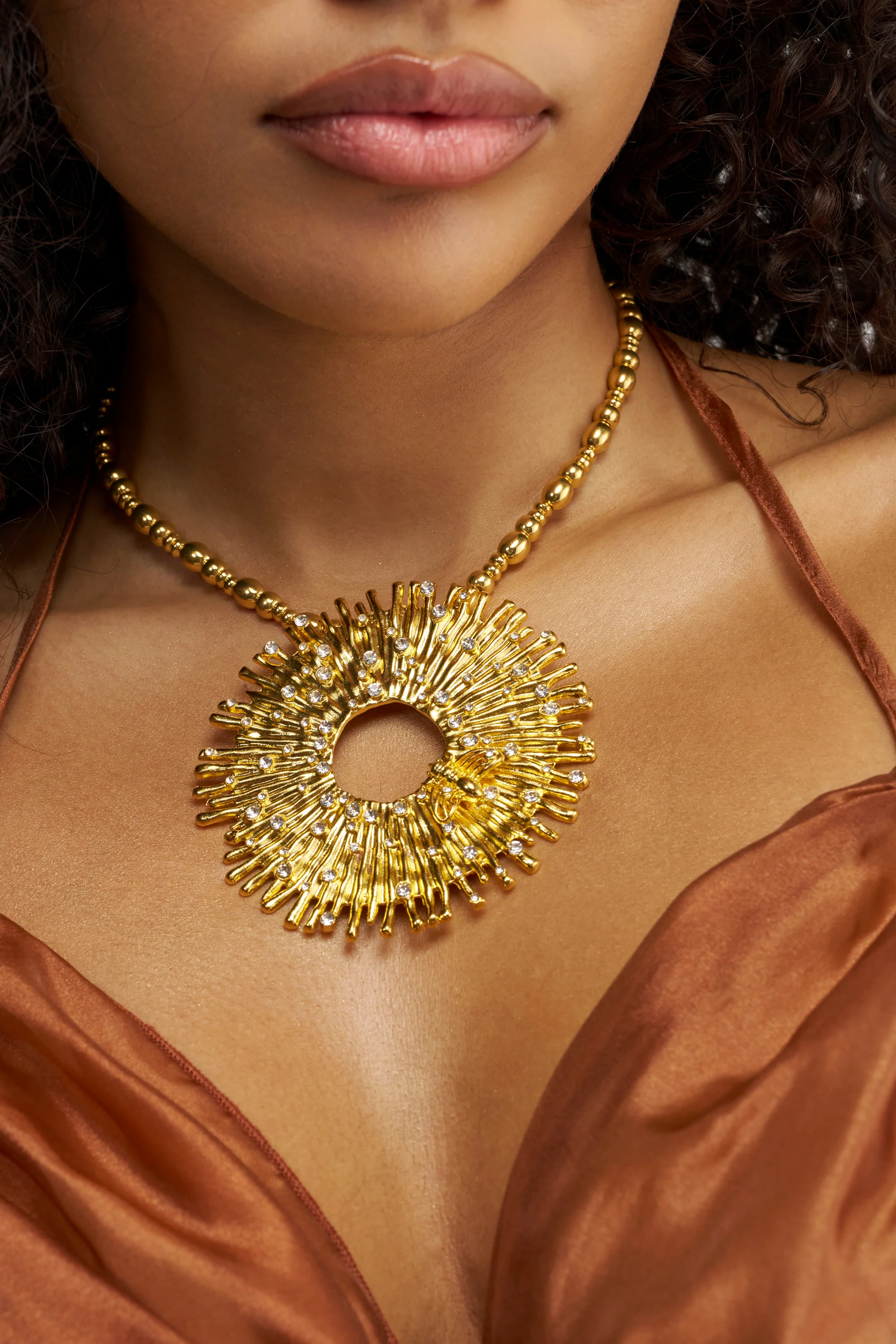 MATTE GOLD STARBURST NECKLACE - Akira Wear