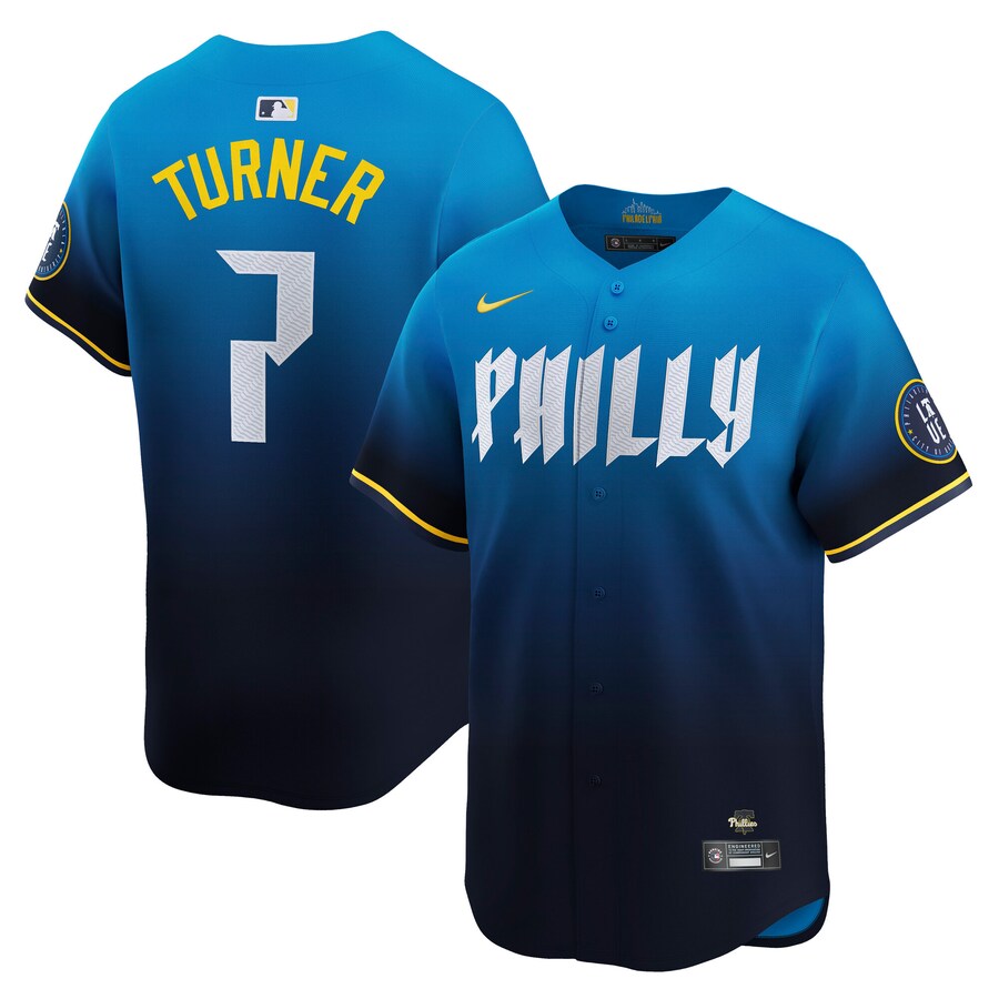 Men's Philadelphia Phillies Trea Turner Nike Blue City Connect Limited Player Jersey - Jersey