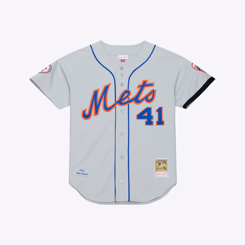 Men's New York Mets Tom Seaver Mitchell & Ness Gray 1976 Authentic Jersey - Jersey