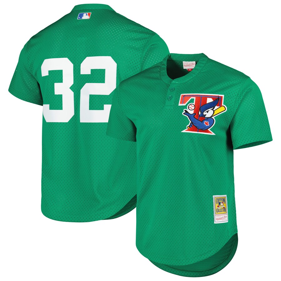 Men's Toronto Blue Jays Mitchell & Ness Green Cooperstown Collection Mesh Batting Practice Jersey - Jersey