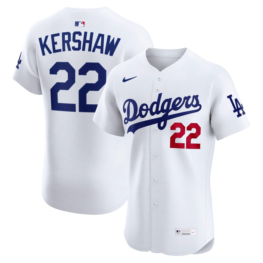 Men's Los Angeles Dodgers Clayton Kershaw Nike White Home Elite Jersey - Jersey