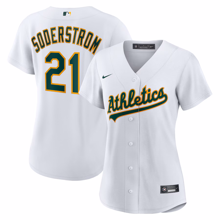 Women's Athletics Tyler Soderstrom Nike White Home Replica Jersey - Jersey
