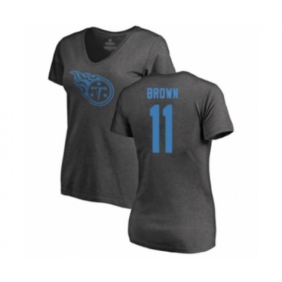 Football Women's Tennessee Titans #11 A.J. Brown Ash One Color T-Shirt - Jersey