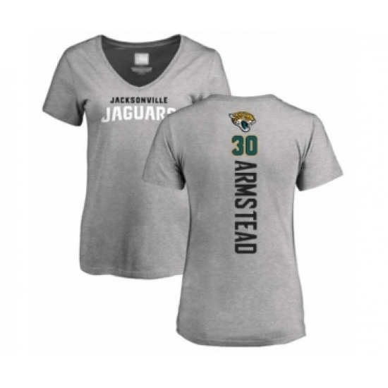 Football Women's Jacksonville Jaguars #30 Ryquell Armstead Ash Backer T-Shirt - Jersey