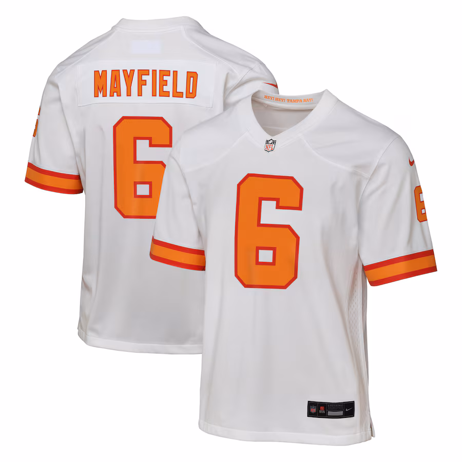 Youth '76 Tampa Bay Buccaneers Baker Mayfield White Game Jersey - Jersey