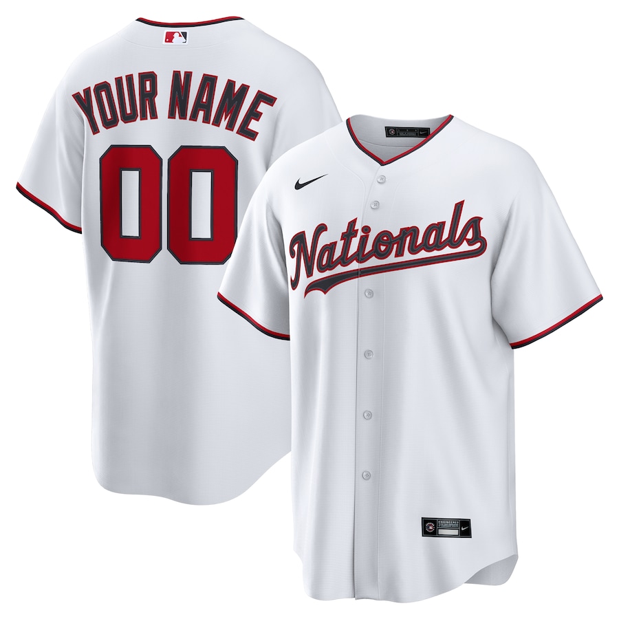 Men's Washington Nationals Nike White Home Custom Replica 2.0 Jersey - Jersey