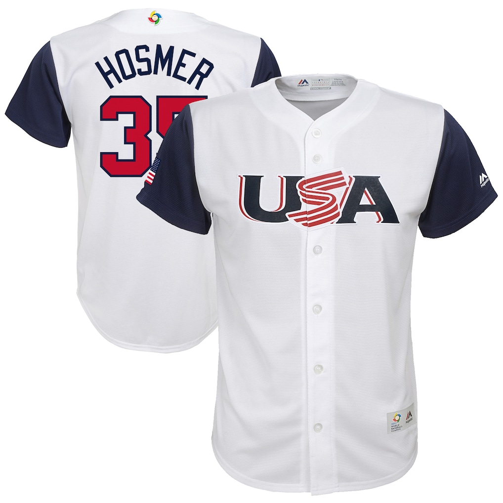 Youth USA Baseball Eric Hosmer Majestic White 2017 World Baseball Classic Replica Jersey - Jersey