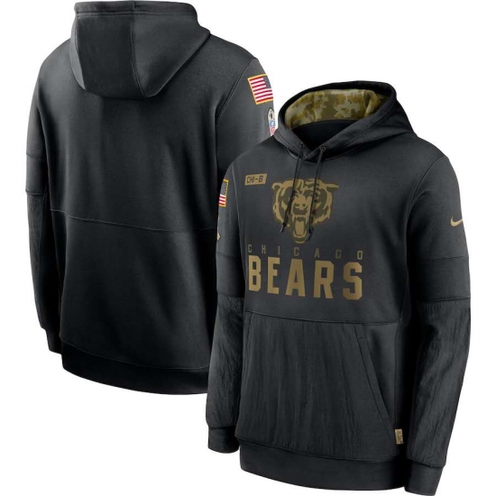 Men's NFL Chicago Bears 2020 Salute To Service Black Pullover Hoodie - Jersey