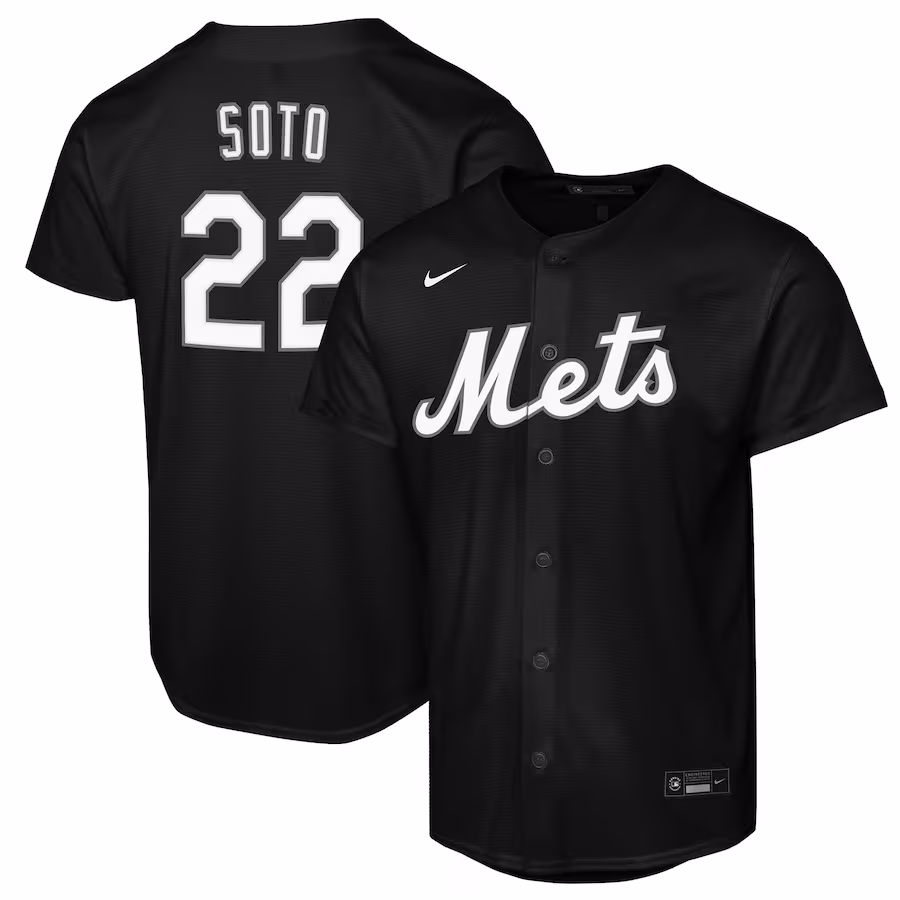 Youth New York Mets Juan Soto Nike Black Replica Fashion Jersey - Jersey