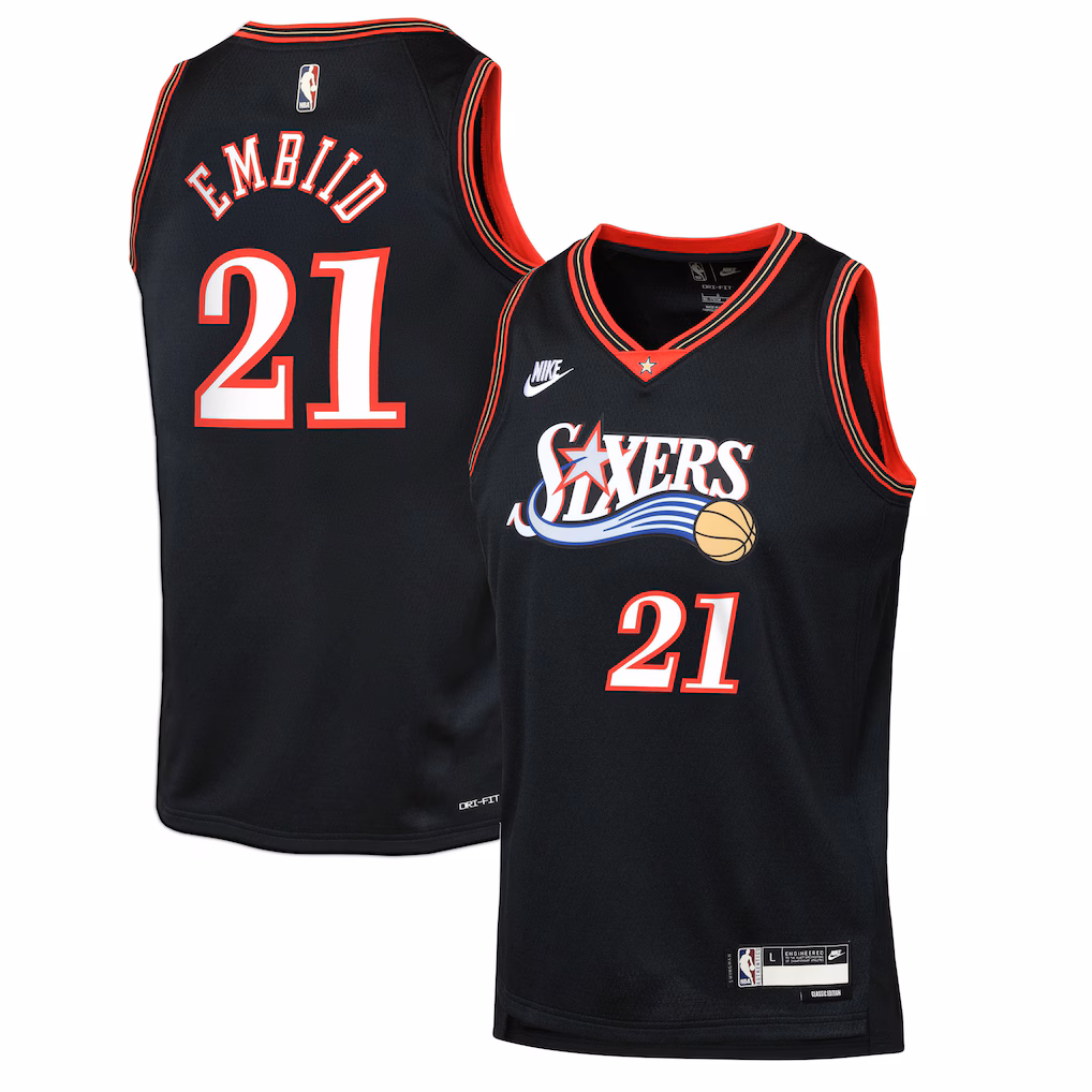 Men's  Philadelphia 76ers Joel Embiid Nike Black Swingman Jersey - Classic Edition - Jersey