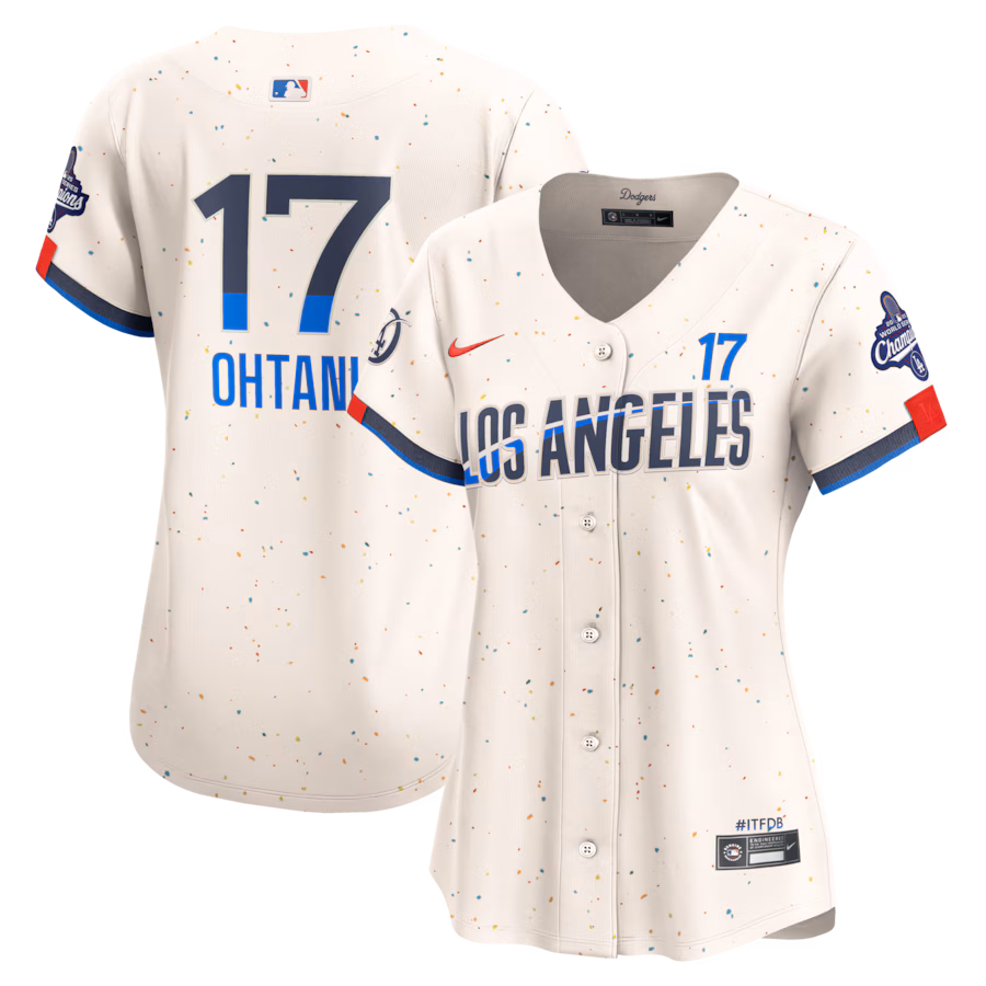 Women's Los Angeles Dodgers Shohei Ohtani Nike Cream 2025 World Series Champions Home Limited Jersey - Jersey