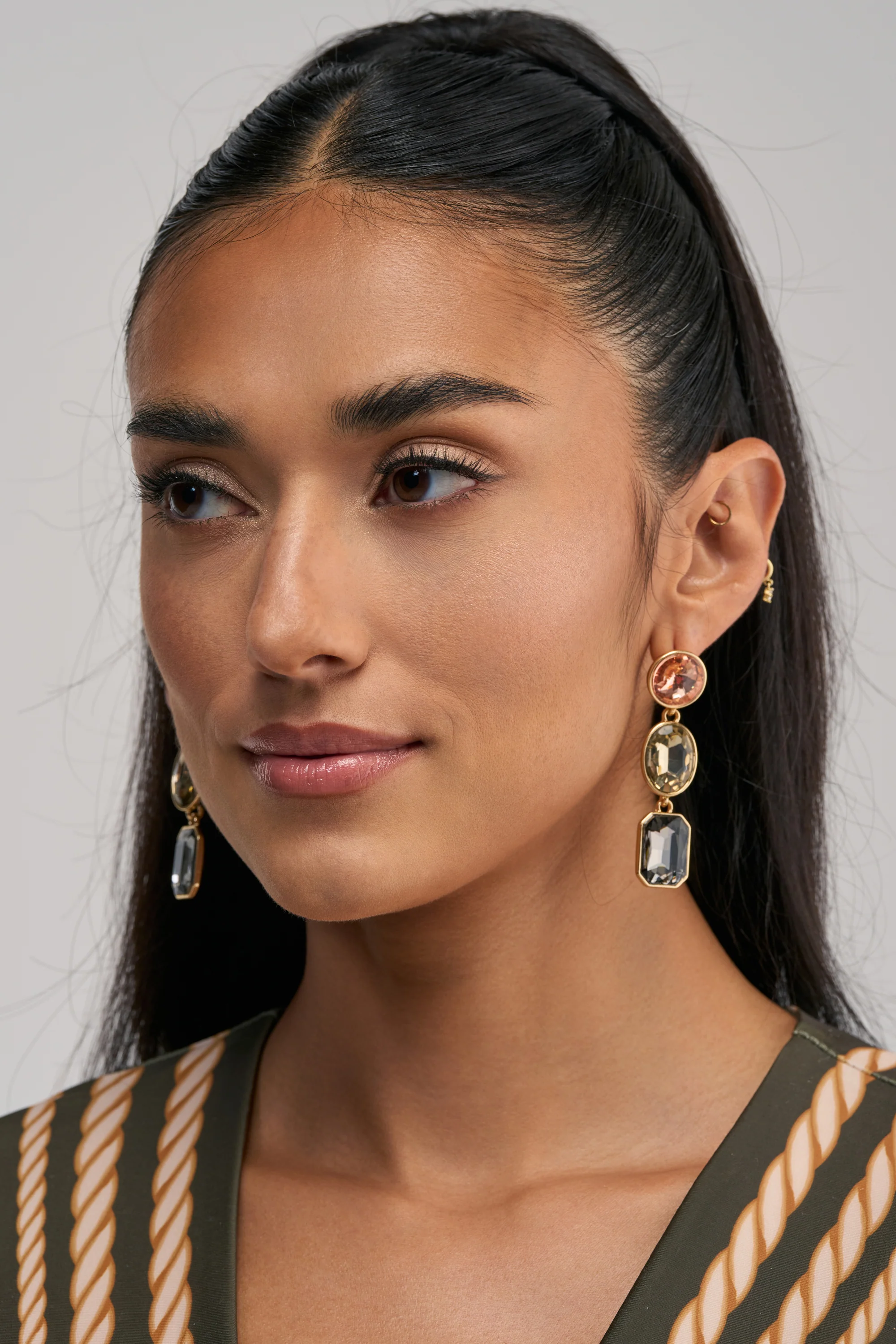 SMOKY CRYSTAL DROP EARRINGS - Akira Wear