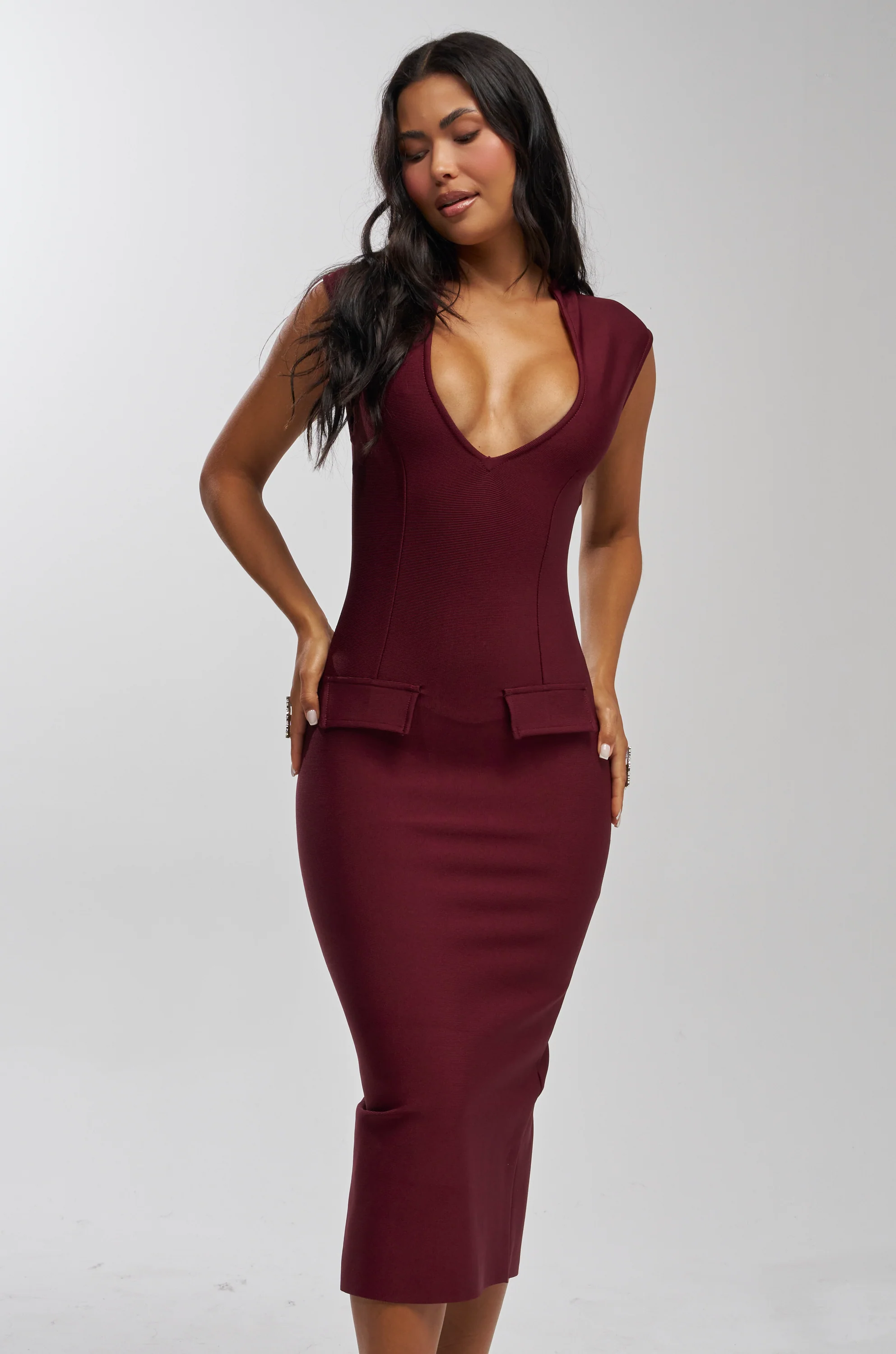 KISS & TELL BANDAGE MIDI DRESS - Akira Wear