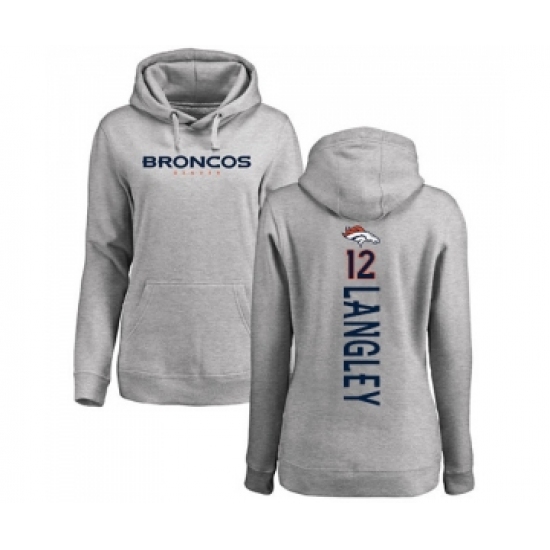Football Women's Denver Broncos #12 Brendan Langley Ash Backer Pullover Hoodie - Jersey