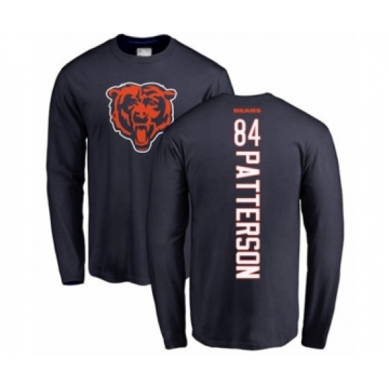 Football Chicago Bears #84 Cordarrelle Patterson Navy Blue Backer Long Sleeve T-Shir - Jersey