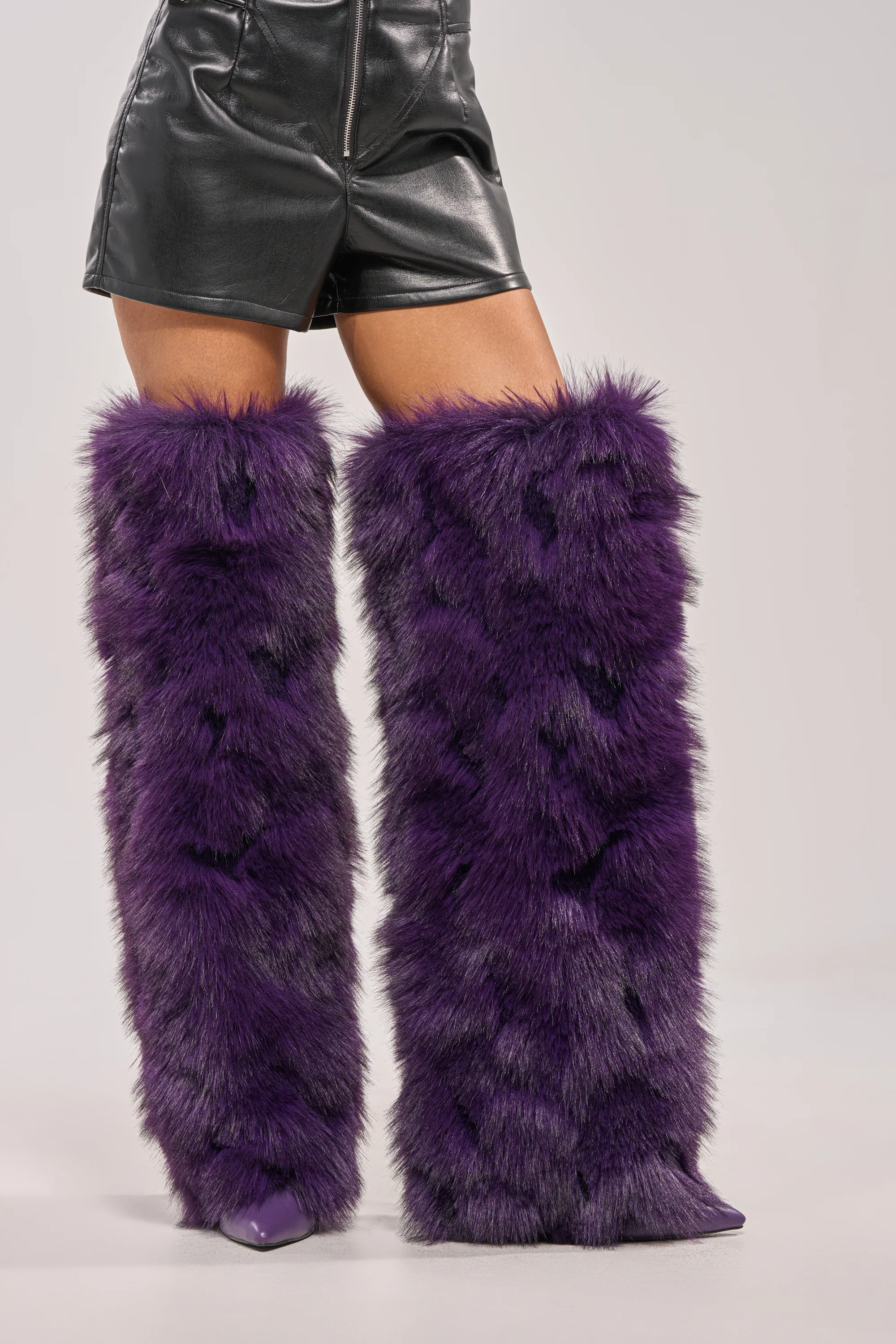 AZALEA WANG LANGLEYE PURPLE THIGH HIGH STILETTO BOOT - Akira Wear