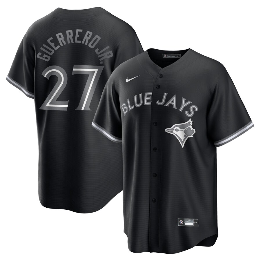 Men's Toronto Blue Jays Vladimir Guerrero Jr. Nike Black Lights Out Replica Player Jersey - Jersey
