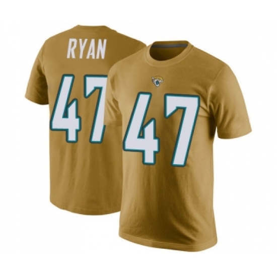 Football Men's Jacksonville Jaguars #47 Jake Ryan Gold Rush Pride Name & Number T-Shirt - Jersey