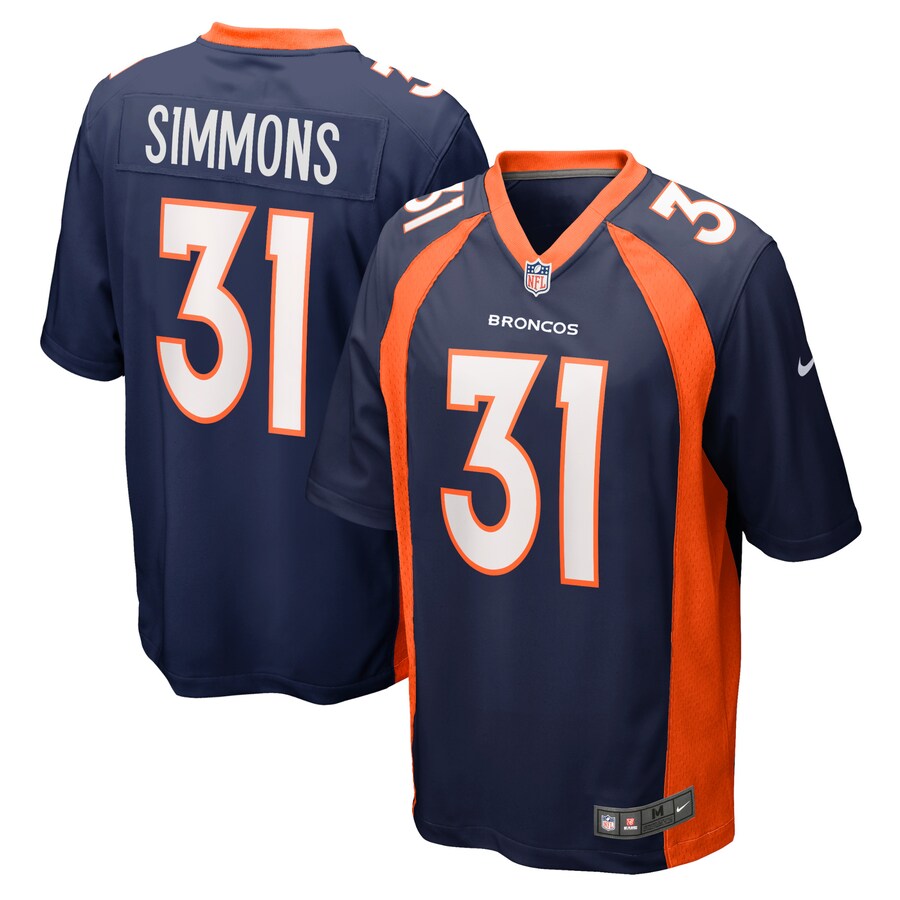 Men's Denver Broncos Justin Simmons Nike Navy Game Jersey - Jersey