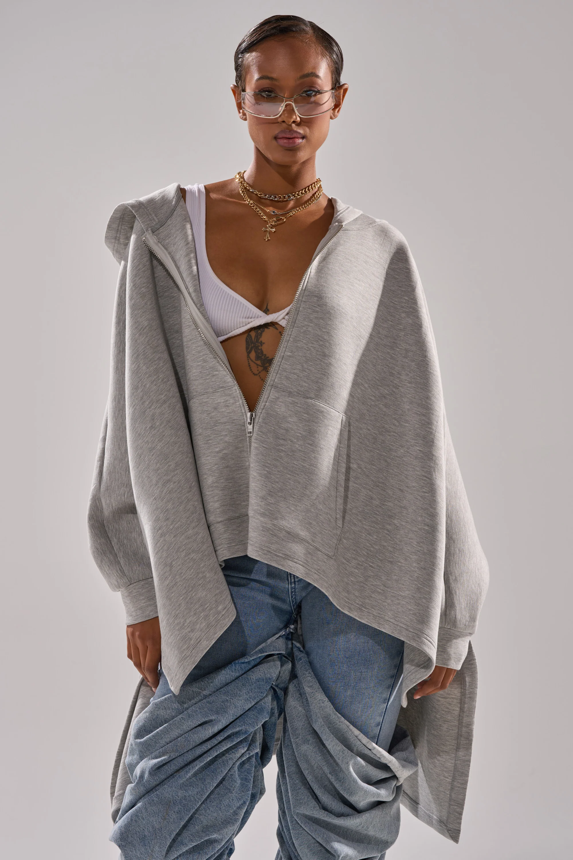 CREW LOVER OVERSIZED ZIP UP SWEATSHIRT - Akira Wear