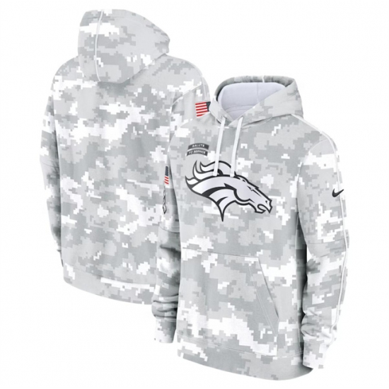 Men's Denver Broncos 2024 Arctic Camo Salute To Service Club Fleece Pullover Hoodie - Jersey