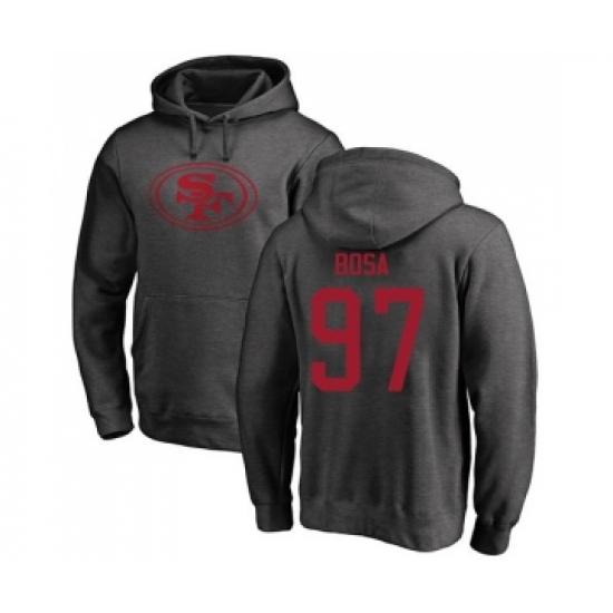 Football San Francisco 49ers #97 Nick Bosa Ash One Color Pullover Hoodie - Jersey