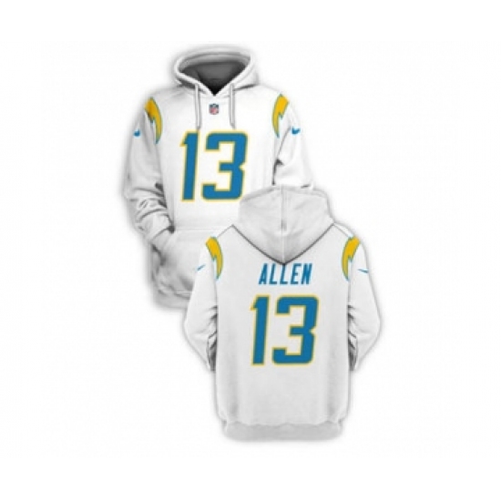 Men's Los Angeles Chargers #13 Keenan Allen 2021 White Pullover Football Hoodie - Jersey