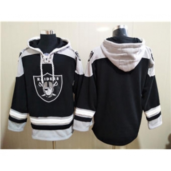 Men's Las Vegas Raiders Blank Ageless Must-Have Lace-Up Pullover Football Hoodie - Jersey