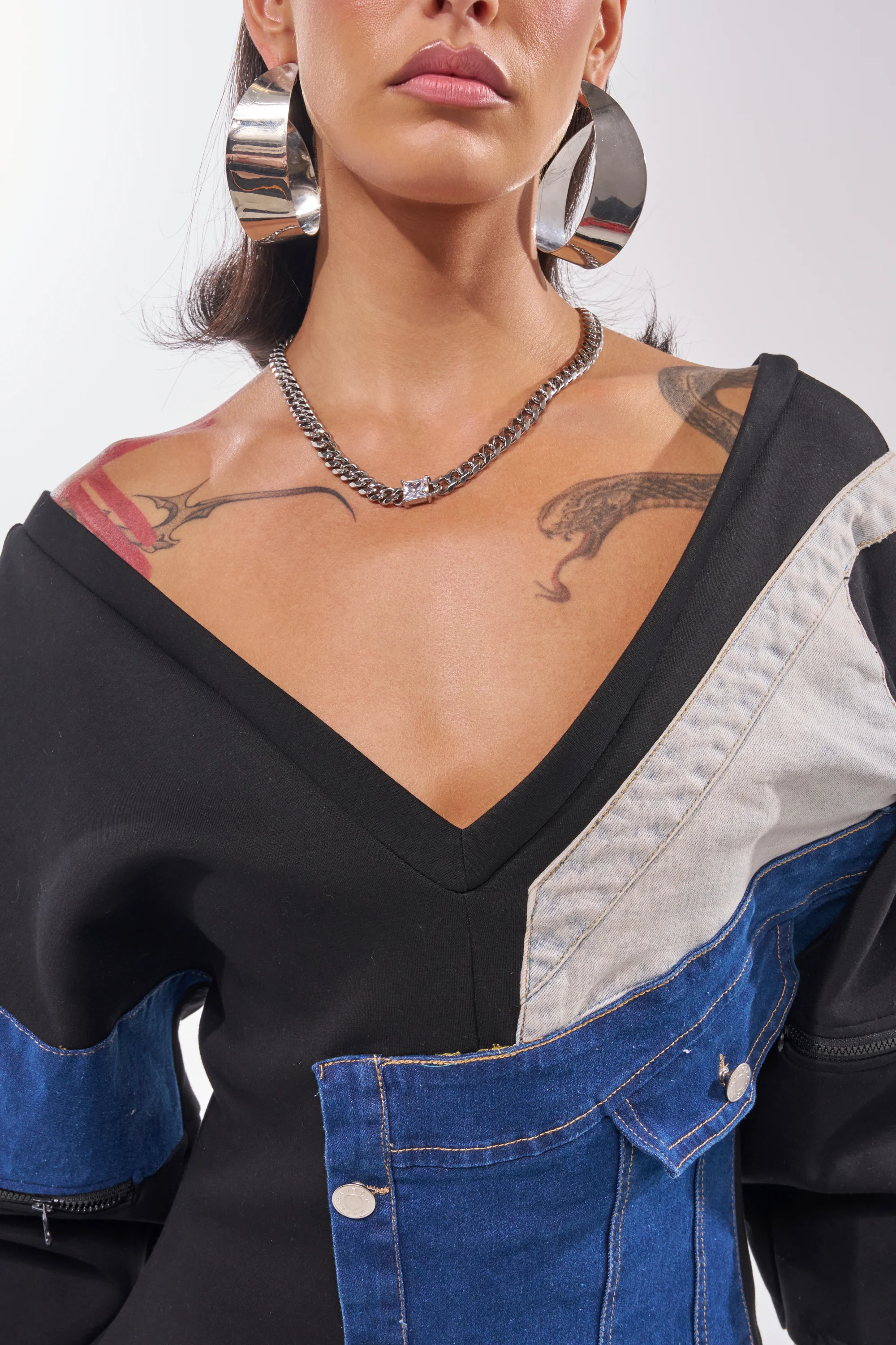 STAINLESS STEEL SQUARE CZ NECKLACE IN SILVER - Akira Wear